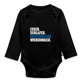 Griechen Grieche Griechenland - Baby Bio-Langarm-Body - Schwarz - Vorne