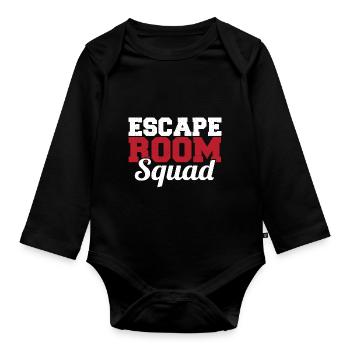 Mystery Challenge Cool Group Escape Room Squad - Baby Bio-Langarm-Body - Schwarz - Vorne