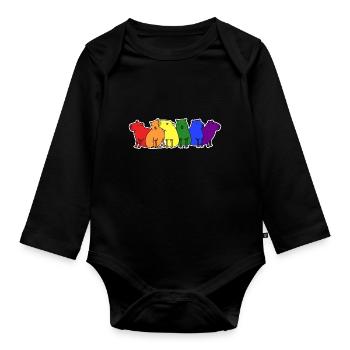 LGBT+ flag capybara design for LGBT+ people - Organic Longsleeve Baby Bodysuit - black - Front