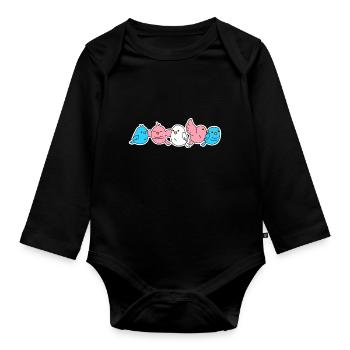 Trans Flag Bird Design for Trans People - Organic Longsleeve Baby Bodysuit - black - Front