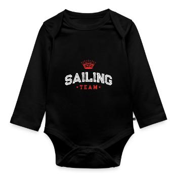 Équipe de voile - Body Bébé bio manches longues - noir - Devant