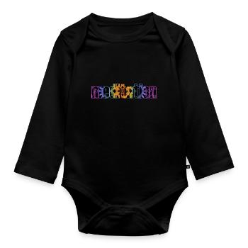 Meditation - Organic Longsleeve Baby Bodysuit - black - Front