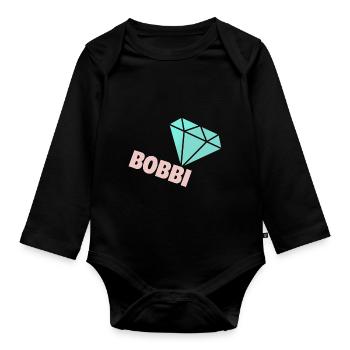 Bobbi as Edel - Organic Longsleeve Baby Bodysuit - black - Front