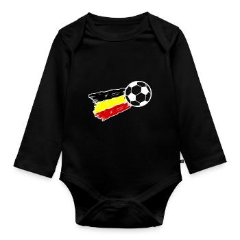 The team from Belgium - Organic Longsleeve Baby Bodysuit - black - Front