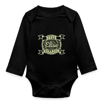 Arbeitskollegin Elisa - Baby Bio-Langarm-Body - Schwarz - Vorne
