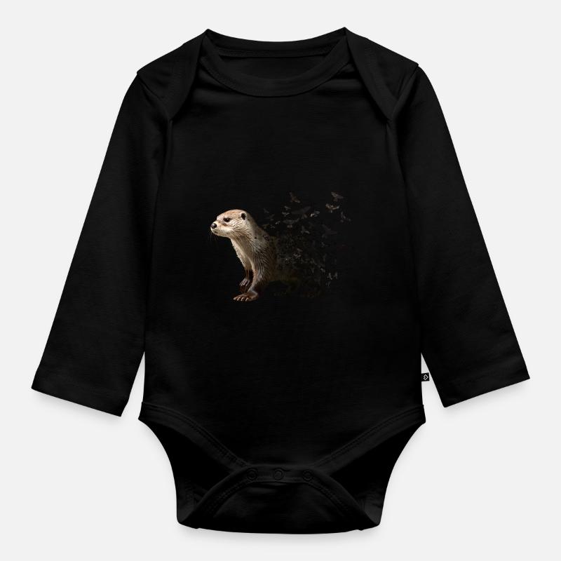 Otter - Baby Bio-Langarm-Body - Schwarz