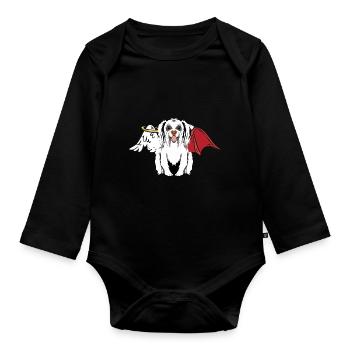Hells, Dog, Angel, Devil, Heavenly, Devil, Dogs - Organic Longsleeve Baby Bodysuit - black - Front