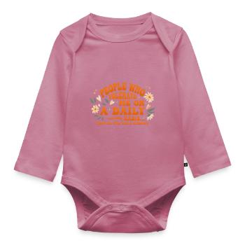Les gens qui me tolèrent au quotidien, c’est un - Body Bébé bio manches longues - mauve - Devant