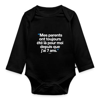 Citation célèbre footballeur - Body Bébé bio manches longues - noir - Devant