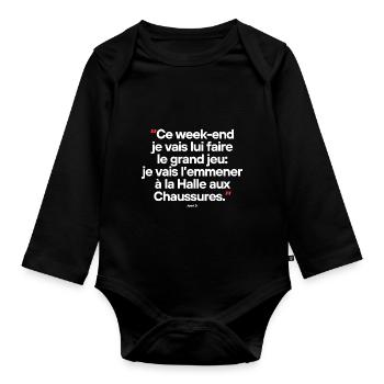 H - Citation célèbre de séries TV / films - Body Bébé bio manches longues - noir - Devant