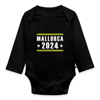 Mallorca 2024 - Baby Bio-Langarm-Body - Schwarz - Vorne
