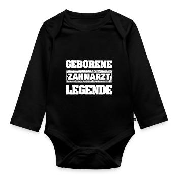 Dentist - Organic Longsleeve Baby Bodysuit - black - Front