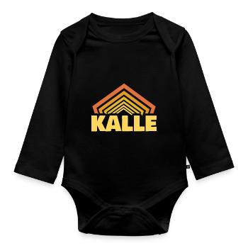 Prénom Kalle - Body Bébé bio manches longues - noir - Devant