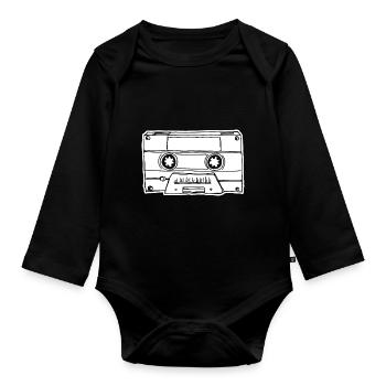 Cassette de musique Cassette audio - Body Bébé bio manches longues - noir - Devant