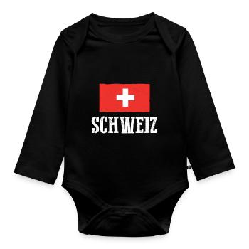 Suisse Suisse - Body Bébé bio manches longues - noir - Devant