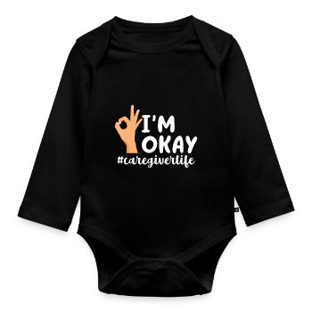 Ich bin okay Caregiverlife - Baby Bio-Langarm-Body - Schwarz - Vorne