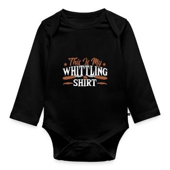 Holzschnitzerei, Schnitzausrüstung, Schnitzereien, - Baby Bio-Langarm-Body - Schwarz - Vorne