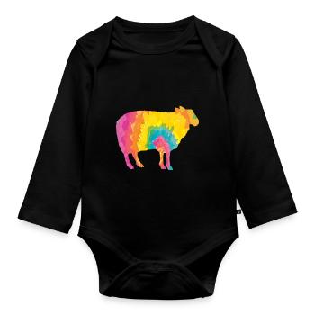 Shepherd Sheep - Organic Longsleeve Baby Bodysuit - black - Front