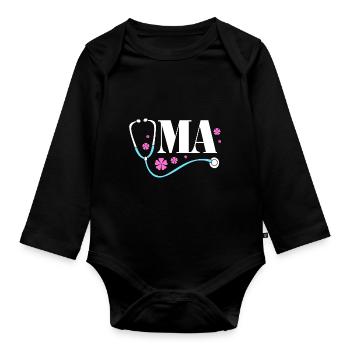 MFA Medizin Mediziner - Baby Bio-Langarm-Body - Schwarz - Vorne