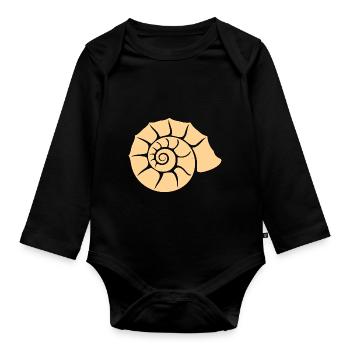 shell - Organic Longsleeve Baby Bodysuit - black - Front