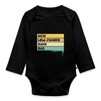 Beruf Lkwfahrer - Baby Bio-Langarm-Body - Schwarz - Vorne