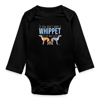 Whippet Get it III - Organic Longsleeve Baby Bodysuit - black - Front