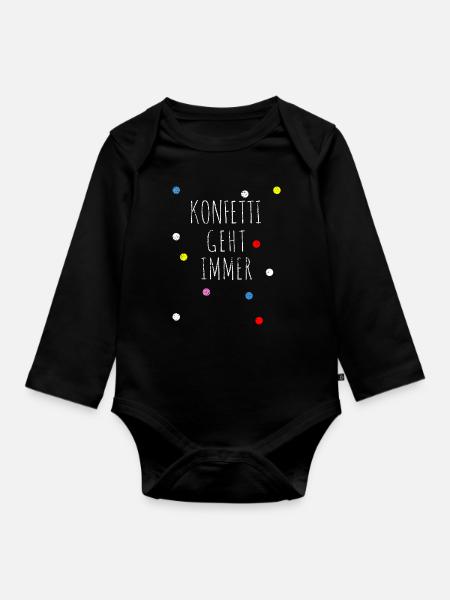 Konfetti - Baby Bio-Langarm-Body - Schwarz