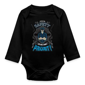 Security Service - Security - Organic Longsleeve Baby Bodysuit - black - Front