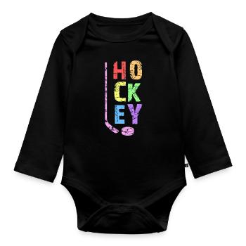 Hockey Child - Organic Longsleeve Baby Bodysuit - black - Front