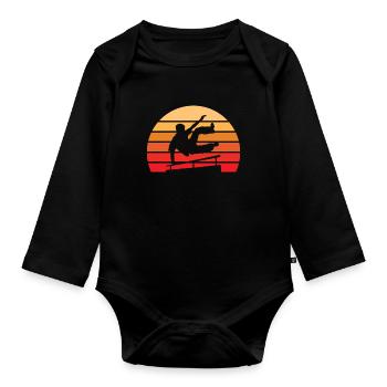 Parkour Design pour les gymnastes urbains - Body Bébé bio manches longues - noir - Devant