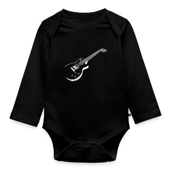 Guitarist Guitar Musician Band Instrument Cadeau - Body Bébé bio manches longues - noir - Devant