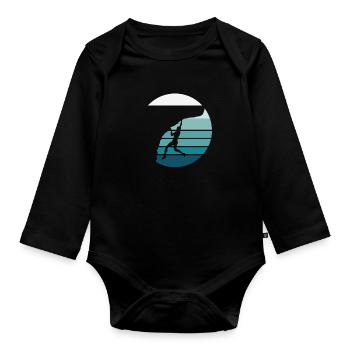 Retro Rock Climbing - Organic Longsleeve Baby Bodysuit - black - Front