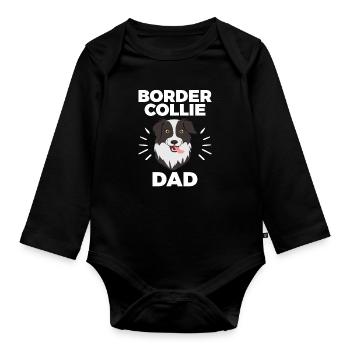 Border Collie Dad - pour les hommes et les garçons qui sont - Body Bébé bio manches longues - noir - Devant
