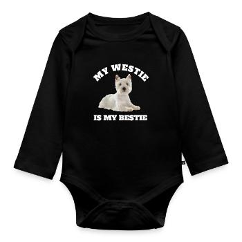 Mein Westie ist mein Bestie - Ein süßes West Highland - Baby Bio-Langarm-Body - Schwarz - Vorne