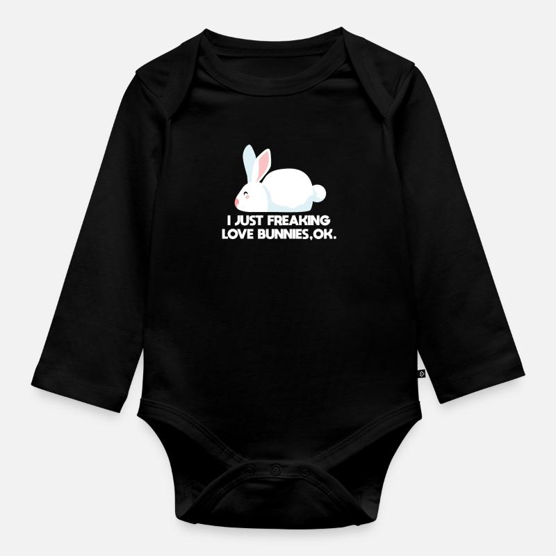lièvre - Body Bébé bio manches longues - noir