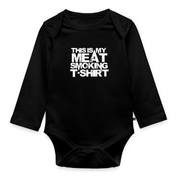 Le roi des grillades - Body Bébé bio manches longues - noir - Devant