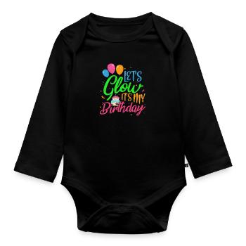 Geburtstag Glow - Baby Bio-Langarm-Body - Schwarz - Vorne
