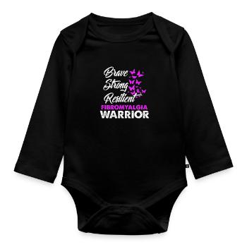 Fibromyalgie Fibromyalgia Krankheit Geschenk - Baby Bio-Langarm-Body - Schwarz - Vorne