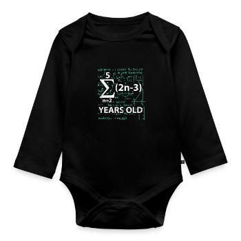 16ème anniversaire des maths - Body Bébé bio manches longues - noir - Devant