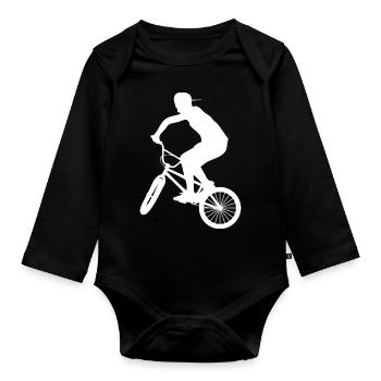 BMX - Organic Longsleeve Baby Bodysuit - black - Front