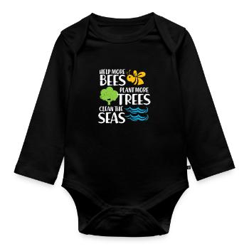 Protection de la nature Protection de l’environnement Nature Abeilles Cadeau - Body Bébé bio manches longues - noir - Devant