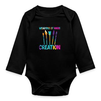 Artist artist painting painter gift - Organic Longsleeve Baby Bodysuit - black - Front