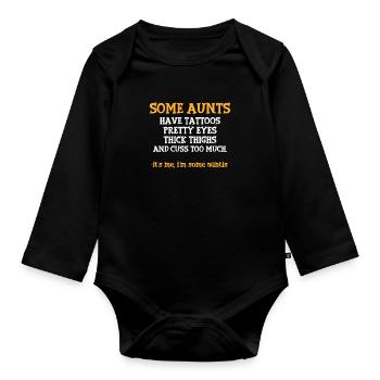 Aunt niece nephew tattoos sister aunt gift - Organic Longsleeve Baby Bodysuit - black - Front