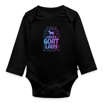 goat - Organic Longsleeve Baby Bodysuit - black - Front