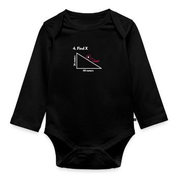 Cadeau de l'école de mathématiques - Body Bébé bio manches longues - noir - Devant
