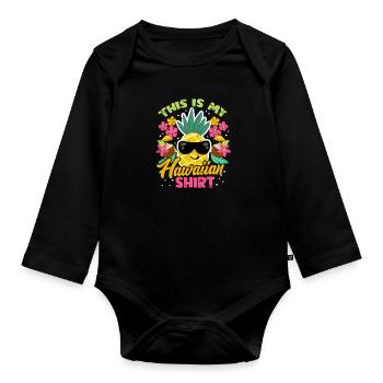 Ananas d'Hawaï Cadeau d'Ananas d'Hawaii - Body Bébé bio manches longues - noir - Devant