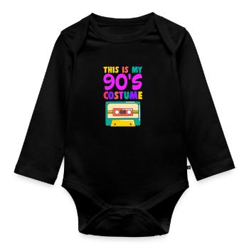 90s - Organic Longsleeve Baby Bodysuit - black - Front