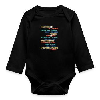 maths - Organic Longsleeve Baby Bodysuit - black - Front