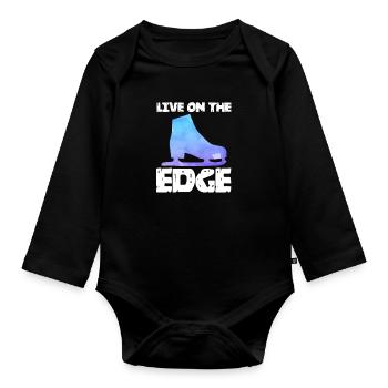Figure skating Ice skating Ice skating - Organic Longsleeve Baby Bodysuit - black - Front