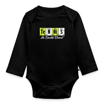Tennis - Organic Longsleeve Baby Bodysuit - black - Front